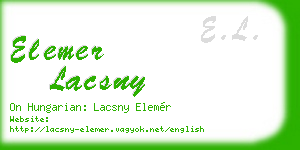elemer lacsny business card
